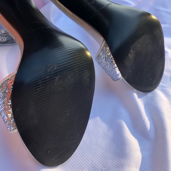 Silver Sparkle / sequence Chunky Heel - Picture 3 of 3